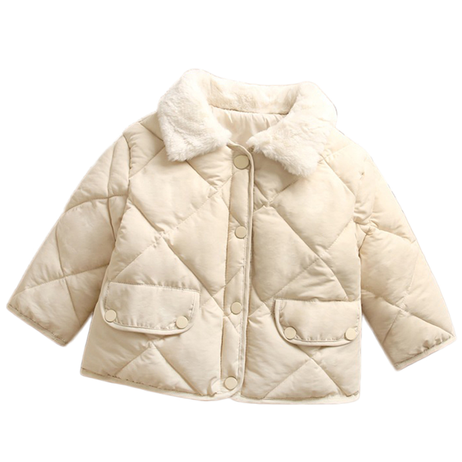 Kids Winter Solid Fleece Coat Kids Girls Baby Winter Fleece Coat Jacket Solid Outwear Padded Clothes vetement baby fille hiver