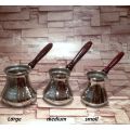 Solid Hammered Turkish Greek Arabic Coffee Pot Coffee Wooden handle,silver color