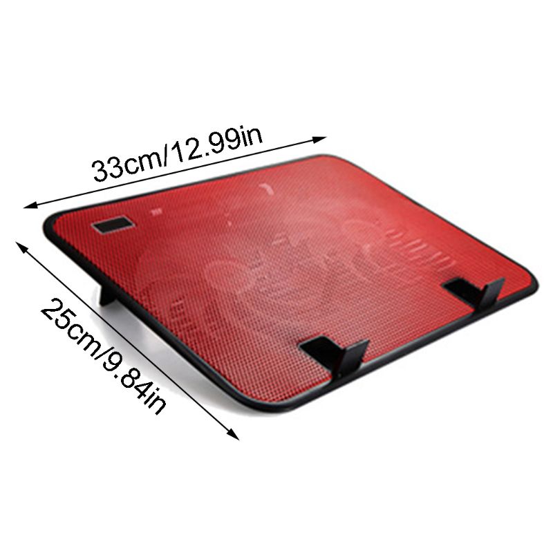 Metal Panel Dual Fan Notebook Cooler Silent Laptop Cooling Pad Stand for 14\" PC 95AF