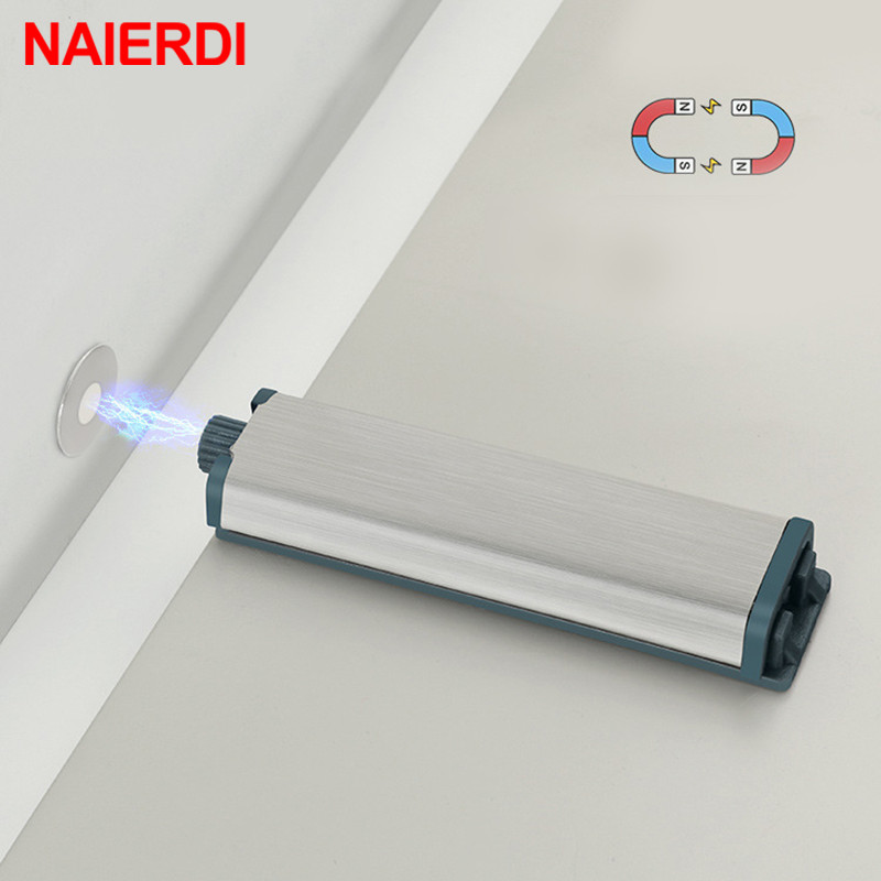 NAIERDI 10PCS Stainless Steel Door Stopper Cabinet Catches Push to Open Touch Damper Buffer Quiet Closer Furniture Hardware