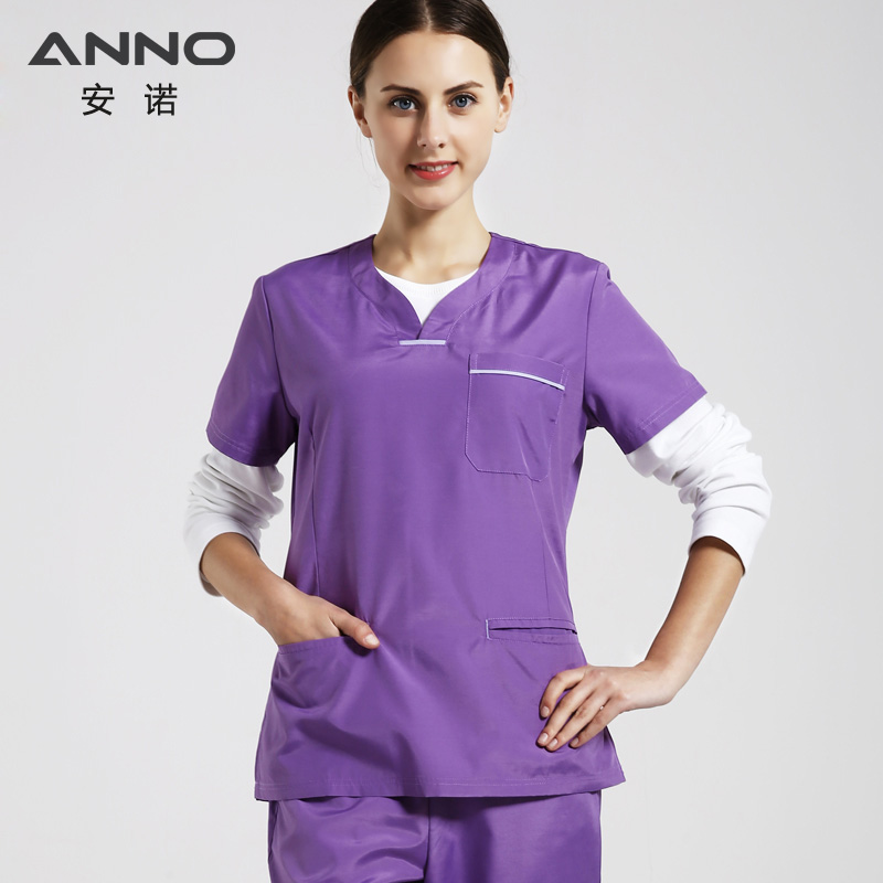 ANNO Summer Nurse uniform Female Form Scrub Suit Health and Beauty Care Short/Long Sleeves Nursing Dress Hospital Supply