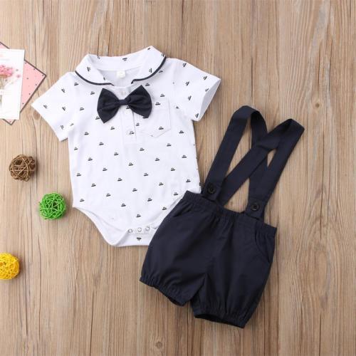 2PCS Set Baby Boy Clothes Girls Romper Infant Jumpsuit+Pants Shorts Kids Outfit