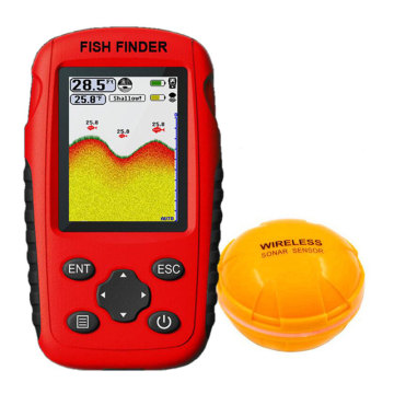 Portable Rechargeable Fish Finder Wireless Sonar Sensor Fishfinder Depth Locator With Fish Size Water Temperature Etc
