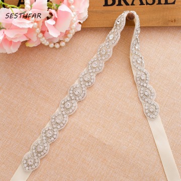 Crystal And Rhinestone Wedding Belt Beading Bridal Sash For Wedding Gown Handmade Wedding Accessories J108