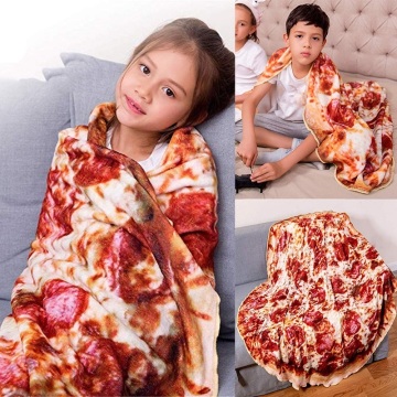 Pizza Donut ring blanket Soft warm flannel pizza blanket for bed fleece sofa plaid plush bedspread Flannel pizza blanket