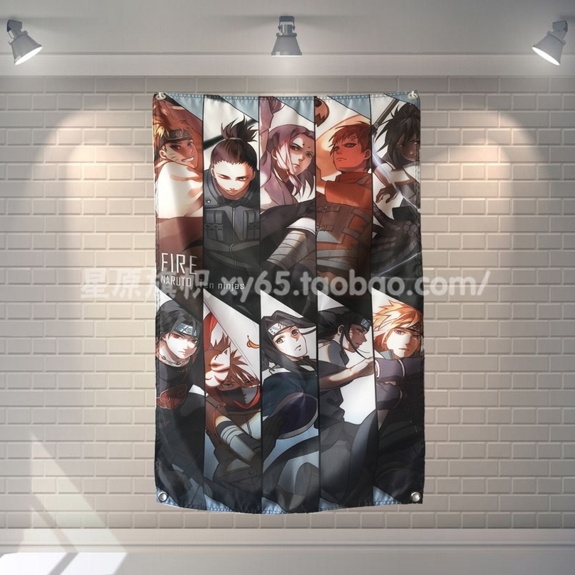 "HOKAGE" Anime Classic Movies Cloth Flag Banners & Accessories Bar Billiards Hall Studio Theme Wall Hanging Decoration