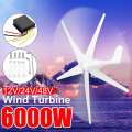 6000W Wind Power Turbines Generator 12/24/48V 3/5 Wind Blades Option With Charge Controller Fit for Home Camping Streetlight