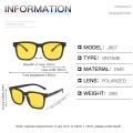 Classic Square Night Vision Glasses For Headlight Polarized Driving Sunglasses Yellow Lens TR90 UV400 Oculos de sol feminino