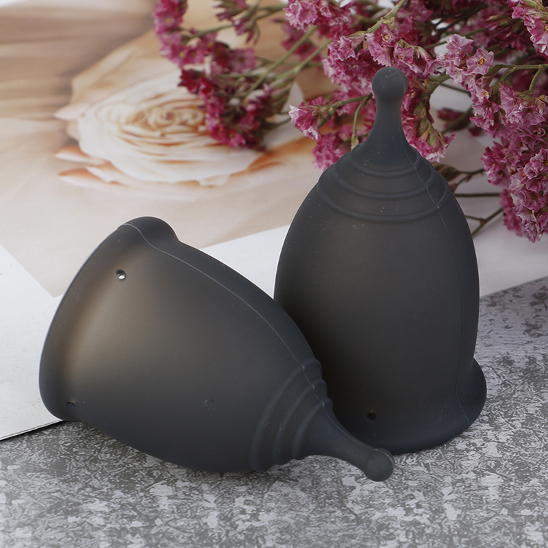 Black Color Menstrual Cup For Women Feminine Hygiene Medical 100% Silicone Cup Menstrual Reusable Lady Cup Collector Menstrual