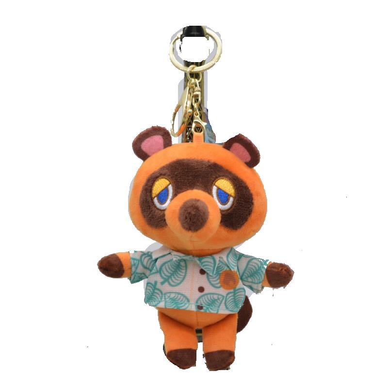 Japan Switch Animal Crossing Tom Nook Keychain Plush Backpack pendant women girl cartoon key chains Cute Backpack gift keyring