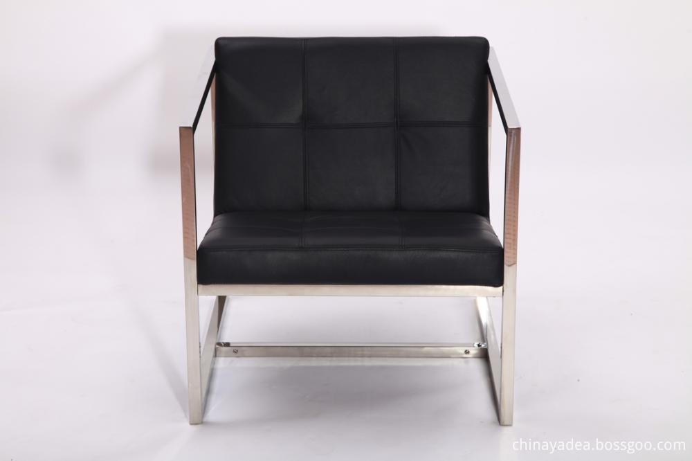 Black Leather Angles Lounge Chairs