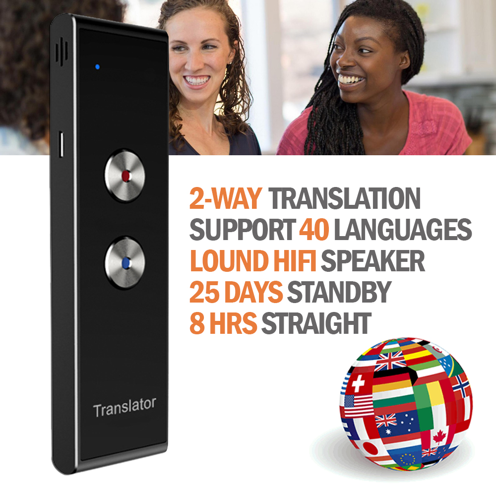 Portable Multi Language Voice Translator, T8 Real Time Instant Two-Way 40 Languages Translation for Travel Shopping Learning