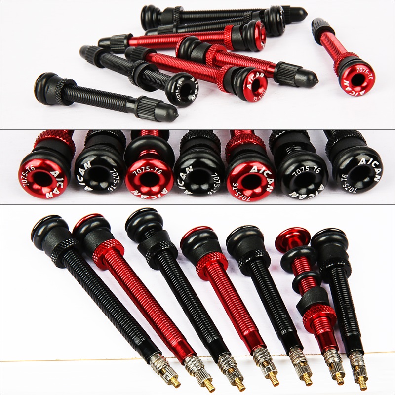 Road Bike Vacuum Tire Nozzle Bicycle Tubeless Presta Valve Stem 46mm 58mm No Tubes French Valve Adapter Cycling Valve Core Cap