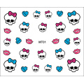 New 1 Sheets Nail MT01-12 Cartoon Skull Monster Pet Girl Hot Nail Art Water Transfer Decal Sticker High Quality Tattoo For Nail