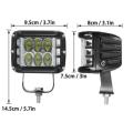 Light Bar/Work Light Side Shooter 4"Inch LED Pods Work Light Bar White & Amber Strobe Lamp Combo For ATV SUV TRUCK