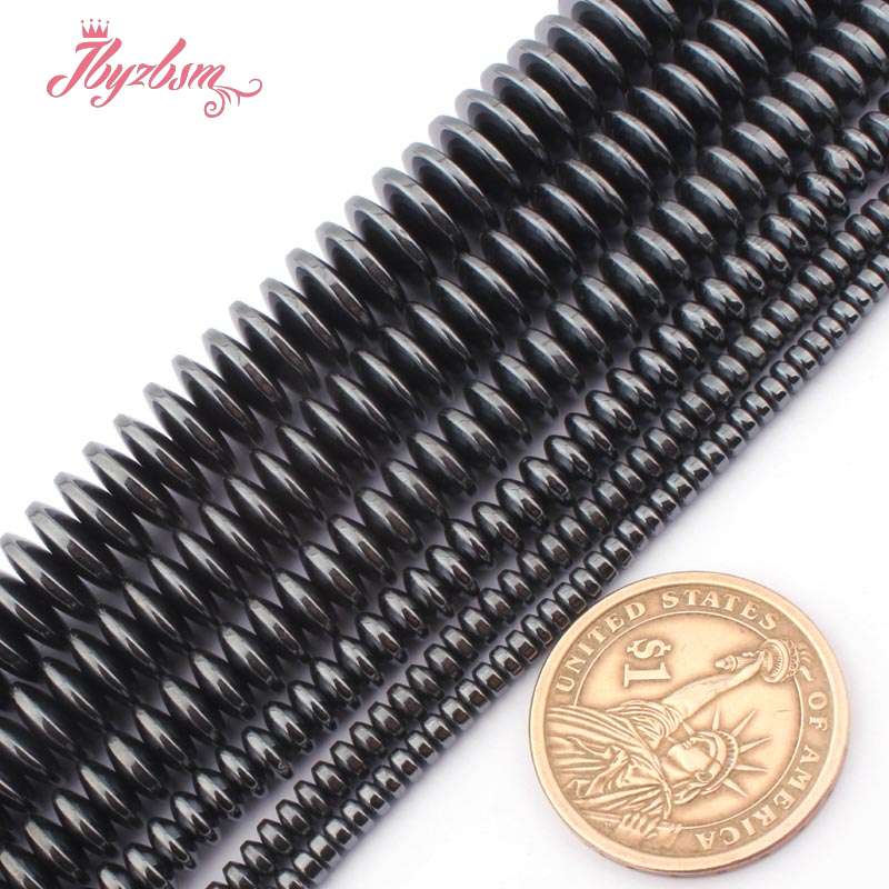 2x3,3x8,3x12mm Black Rondelle Sliced Hematite Natural Stone Spacer Beads For DIY Necklace Bracelet Pandant Jewelry Making 15"