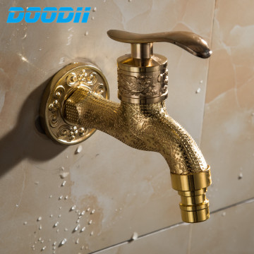 Wall Mounted Zinc Alloy Retro Golden Outdoor Garden Faucet Bathroom Mop Washing Machine Faucet Small Tap Toilet Bibcock Faucet