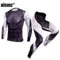 Aismz New Winter Men Thermal Underwear Sets Elastic Warm Fleece Long Johns For Mens Leggings Breathable Thermo Underwear Suits