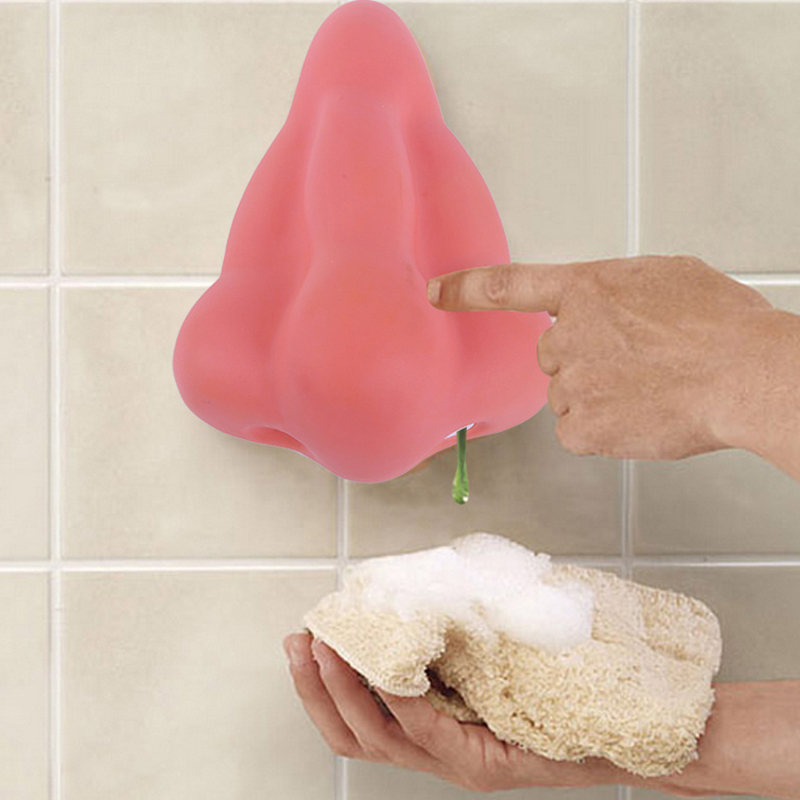 Creative Home Liquid Soap Dispenser Wall Mounted Bathroom Hand Sanitizer Shower Gel Shampoo Red Big Nose Soap Dispenser Interest