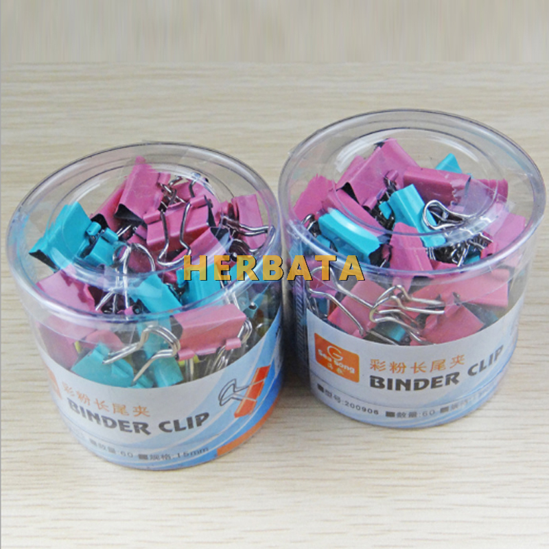 50PCS/lot 15mm Colorful Metal Binder Clips Paper Clip Office Stationery Binding Supplies Notes Letter File Bookmark Student