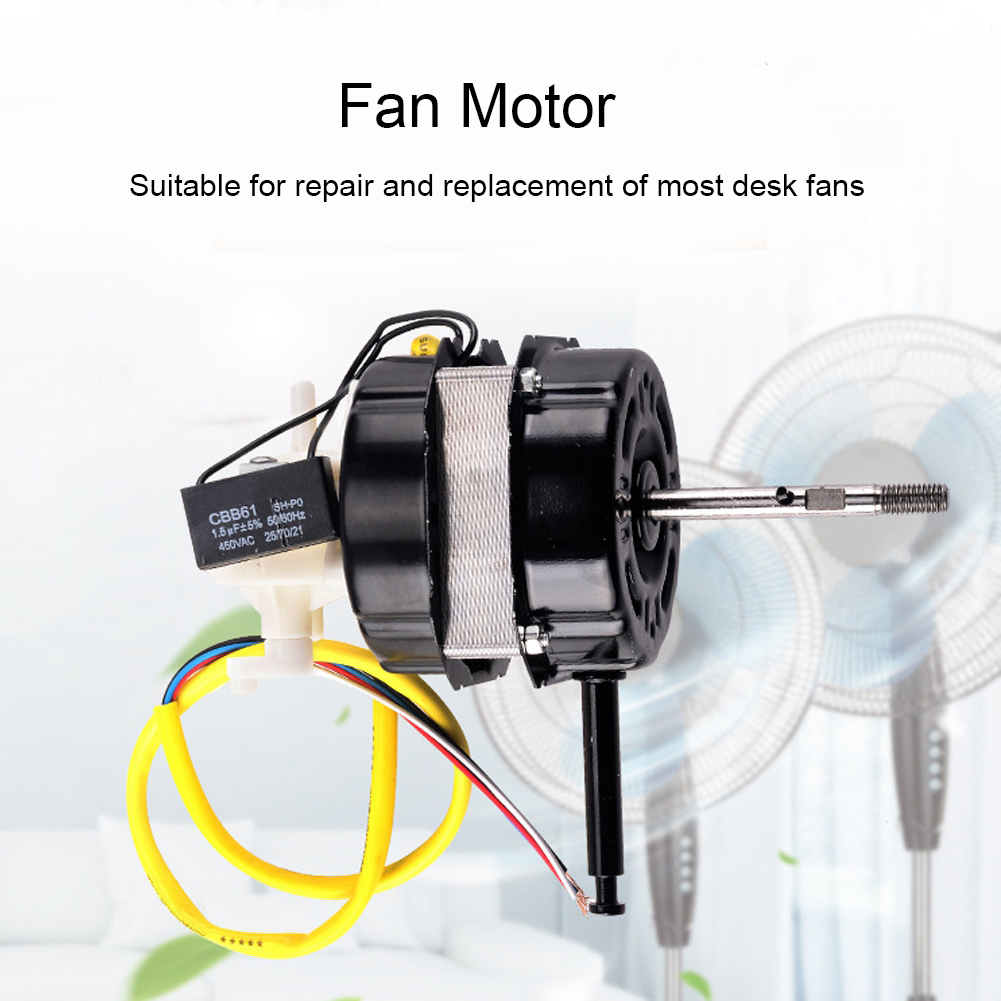 220V Electric Floor Fan Motor Dual Ball Bearing Accessory with Capacitor Copper Head Fan Parts