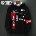 URSPORTTECH Brand New Men Hoodies Sweatshirts Men Letter Print Long Sleeve Hoodie Hip Hop Streetwear Clothing Plus Size M-4XL