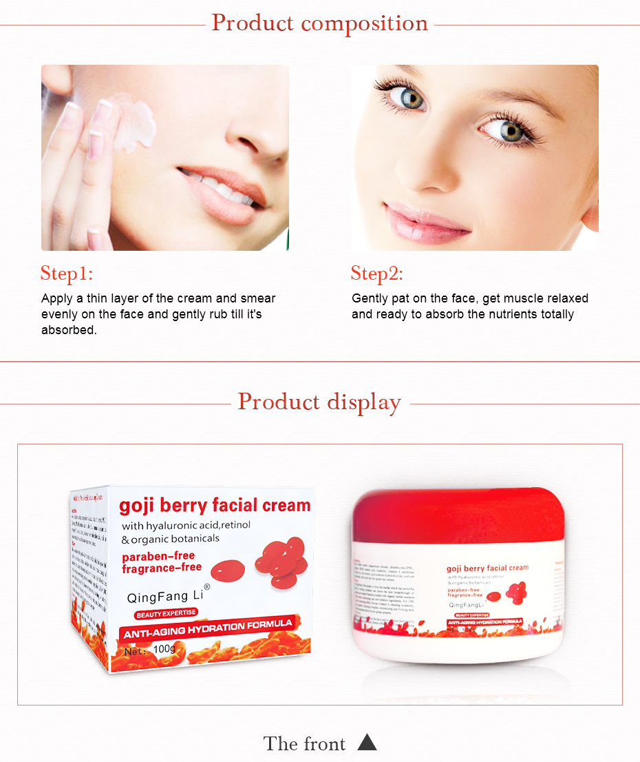 QingFangLi Goji Cream Wolfberry Night Cream for Face Anti-wrinkle Face Cream Tightening Goji Berries Youth Luminesce