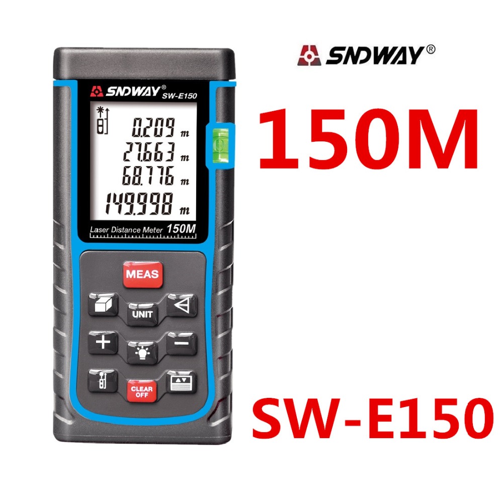 SNDWAY 150m 120m Digital Laser distance meter Rangefinder Tape measure Disitance/Area/volume M/Ft/in Range finder Ruler Roulette