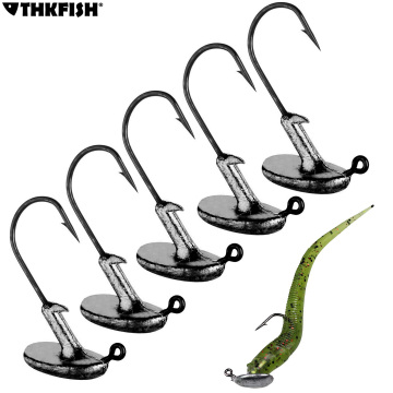 5pcs/lot Jump Jig Head Fishing Hook 3.5g 5g 7g 10g 14g Tumbler Anti-hanging grass Lead Head Fishing Hooks Soft Lure Tackle