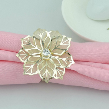 12 Pcs Floral Metal Rings Napkin Holder Dinner Wedding Towel Ring for Party Table JAN88