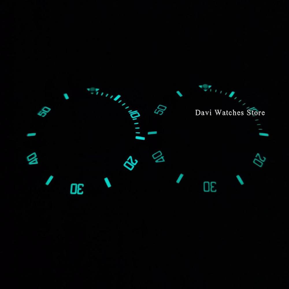 38mm Super Luminous Watch Bezel Insert Black Green Ceramic Bezel Ring Insert Watch Parts Fits For 40mm Watches