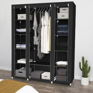 Bedroom Furniture Multipurpose Non-woven Three-door Wardrobe Folding Portable Clothing Storage Cabinet Closet Home Furniture HWC