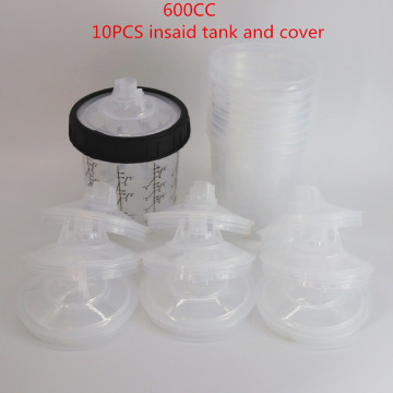 10pcs spray gun tank pps tank 165/400/600ml pps Disposable paint cup Spray gun Paint Mixing Cup PPS Type H/O Quick Cup