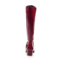 Brand New Sweet Black Brown Women Knee High Boots Sexy Med Square Heels Lady Shoes WL31 Plus Small Big Size 11 43 46 52