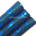 1PC 21X29CM Navy Blue Metallic Snake, Synthetic Leather Fabric Leather Sheets, PU Leather For Making Bows LEOsyntheticoDIY T448B