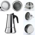 Stove Moka Coffee Pot Stainless Steel Coffee Maker Moka Espresso Percolator Stovetop Coffee Maker Pot 100/200/300/450 ML