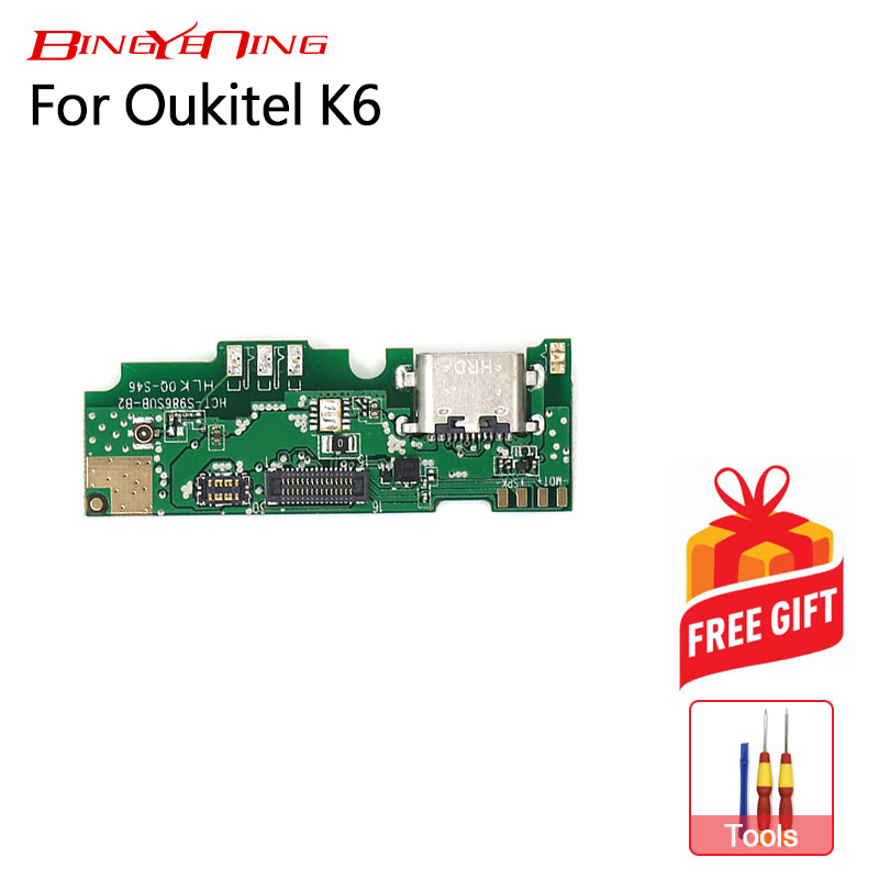 BingYeNing New Original usb plug charge board For Oukitel K6 Mobile Phone Flex Cables charging module cell phone Mini USB Port