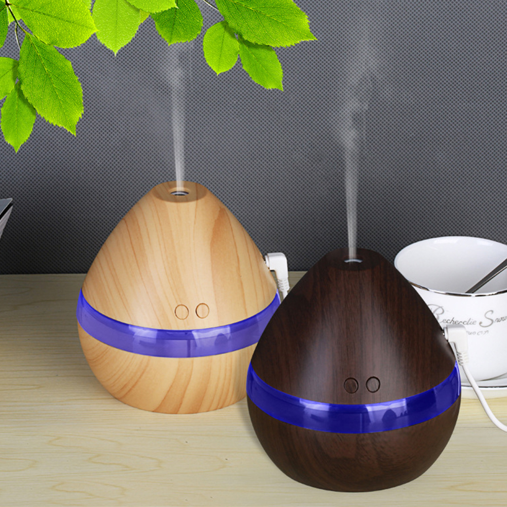 Wood Grain Air Humidifier 300ML Ultrasonic Cool Water Diffuser with LED lamp Mini USB Aroma Mist Maker Fogger Humidificador
