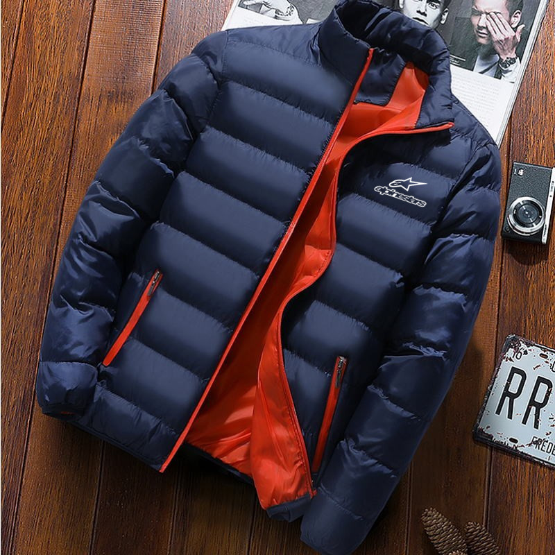 Winter men's jacket men's cotton padded jacket fashion stand collar men's Parka men's solid color thick jacket men's thick coat