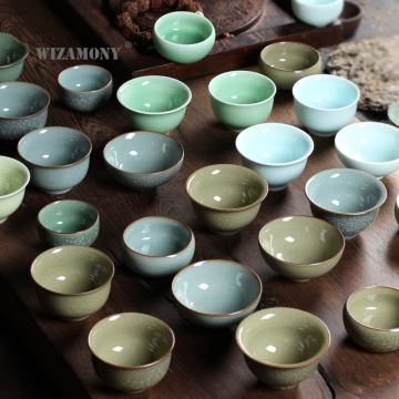 1PCS Random Shippment!Chinese Longquan Celadon Porcelain Gaiwan ChinaTeacups Porcelain Bowl China Tea Pot Celadon Crackle Teacup