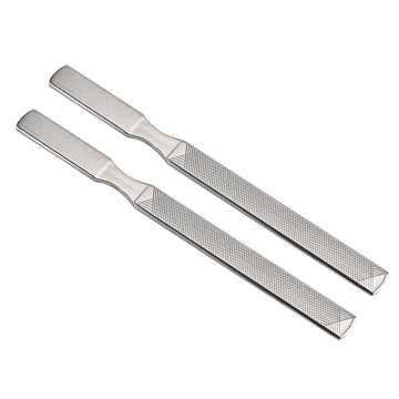 2pcs Stainless Steel Metal Nail File Buffer Double Side Manicure Tools Rubbing Polishing Strip