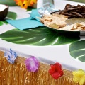 Hawaiian Straw Table Skirt , Raffia Fringe Party Decoration for Graduation Ceremony or Costume Party