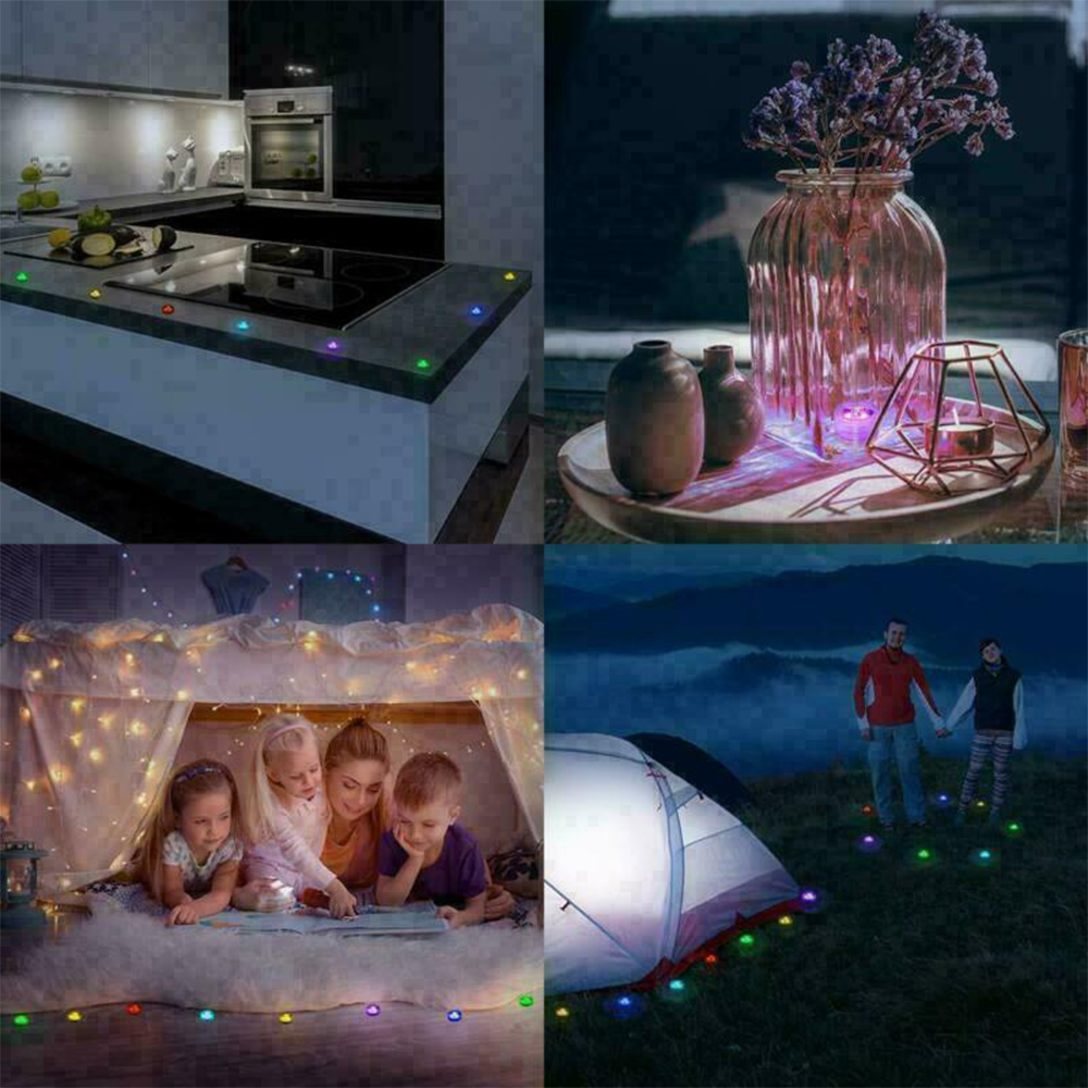 10pcs Underwater Lamp Waterproof Multi Color LED Light with Remote Control Wireless Swimming Pool Lights Garden and Terrace Deco