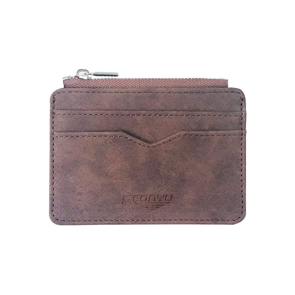 Men Leather genuine wallet coin purse small Multi-card Card Holder Wallet Frosted Fabric Card Holder Package passport cover