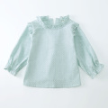 2019 Spring Linen Cotton Girls Princess Blouses Solid Toddler Infant Baby Girl Sweet Shirts Kids Autumn Tops Drop Shipping 0-4Y