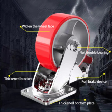 PU Heavy Duty Rubber Caster Roller Wheel High Load High Temperature Wheels Industrial Swivel Casters