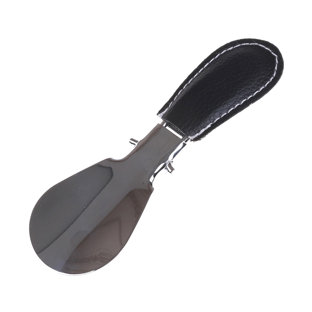 Durable Shoehorn Stainless Steel Shoe Horn Foldable PU Leather Handle Easy to Carry Quality Shoes Accessories For Men Women