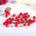 100pcs Artificial Red Berry Flower Red Pearl Berries Branch For Wedding Christmas Decoration Diy Gift Box Craft Flower