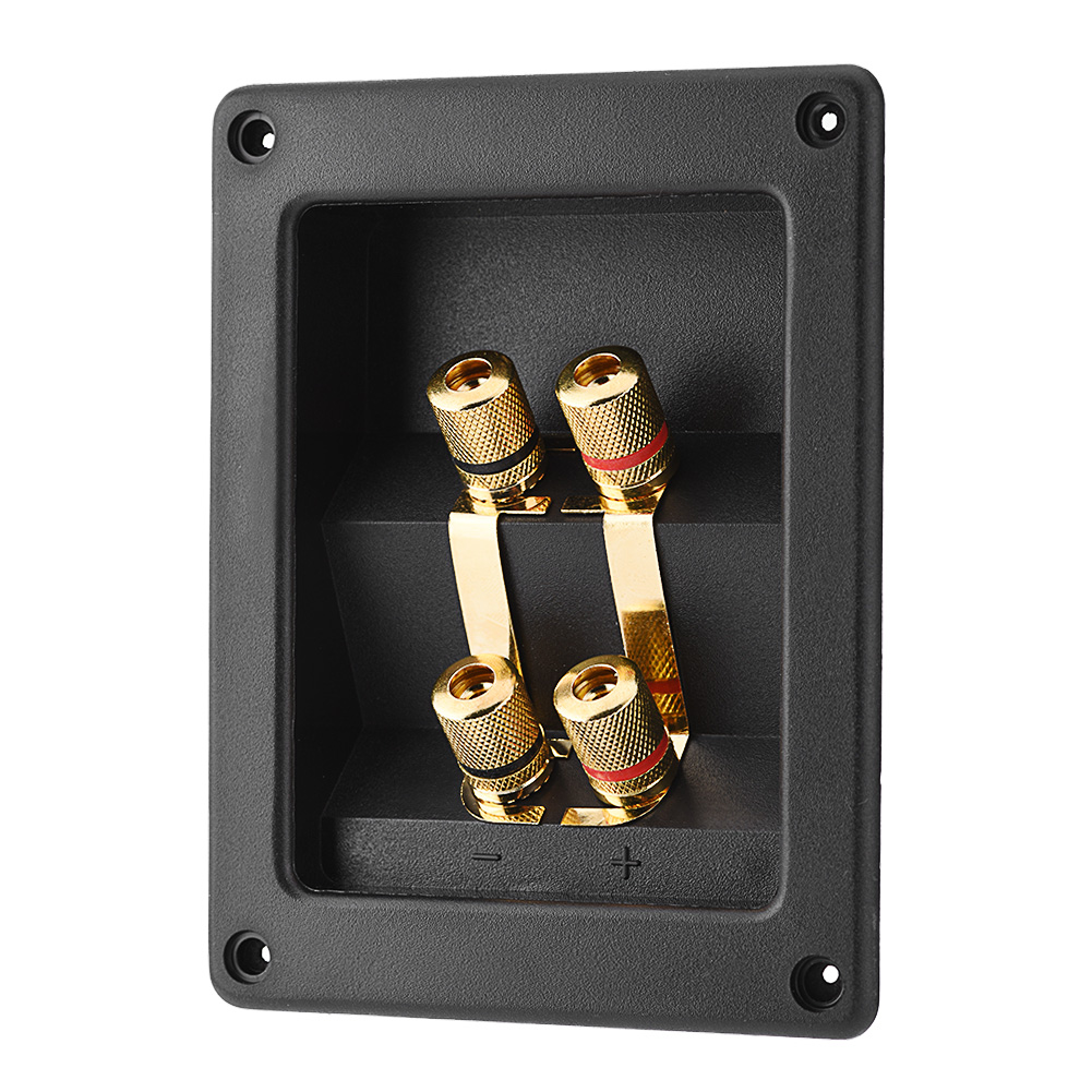 DIY 4 Copper Binding Post Terminal Cable Connector Speaker Terminal Box Acoustic Components