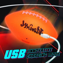 Size 3/6/7/9 best USB rechargeable LED light up glow in the dark American football
